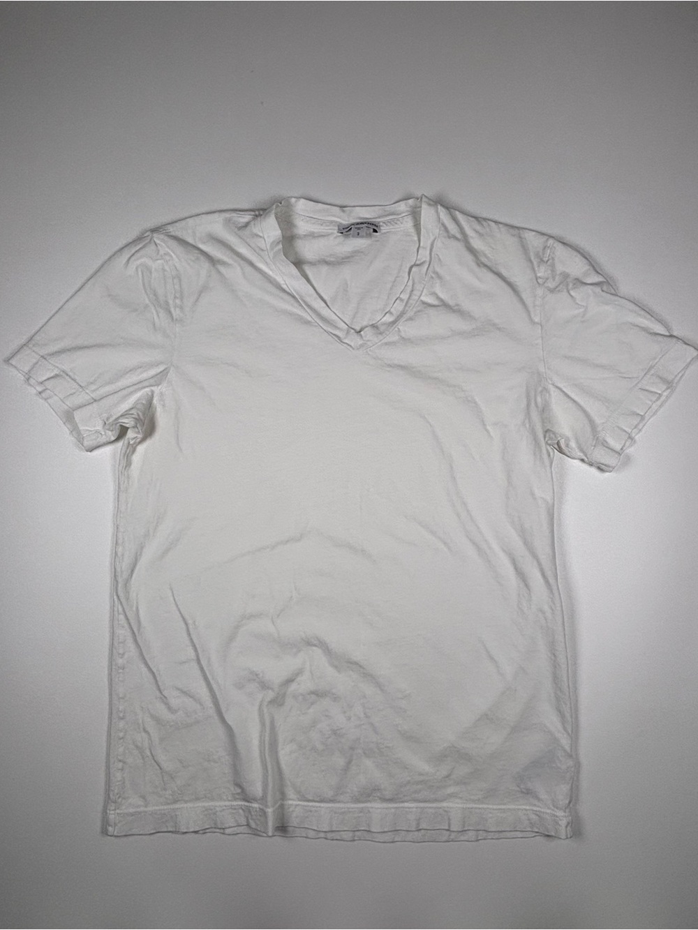 James Perse White V-Neck Short Sleeve Tee